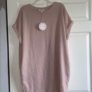 Thermal knit blush pink summer dress